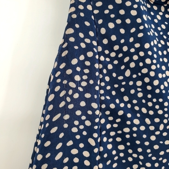 Adrianna Papell Navy Polka Dot Ruffle Dress - Picture 14 of 15